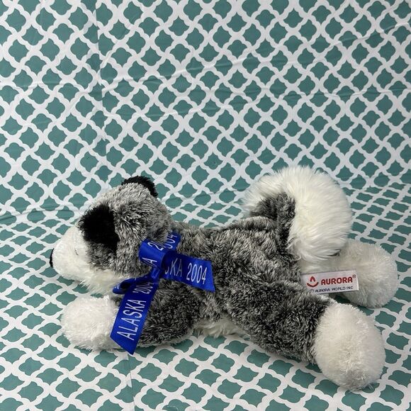 Vintage Aurora Flopsie Wolf 12" Plush Stuffed Animal Alaska 2004 - Picture 2 of 9